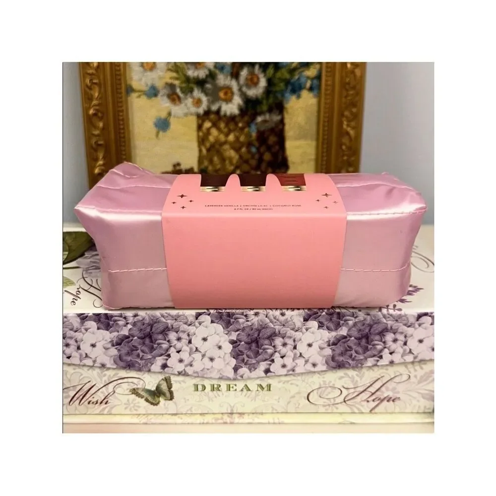 ELLE Hand Cream Collection with a Pink Make Up Cosmetic Case Gift Set